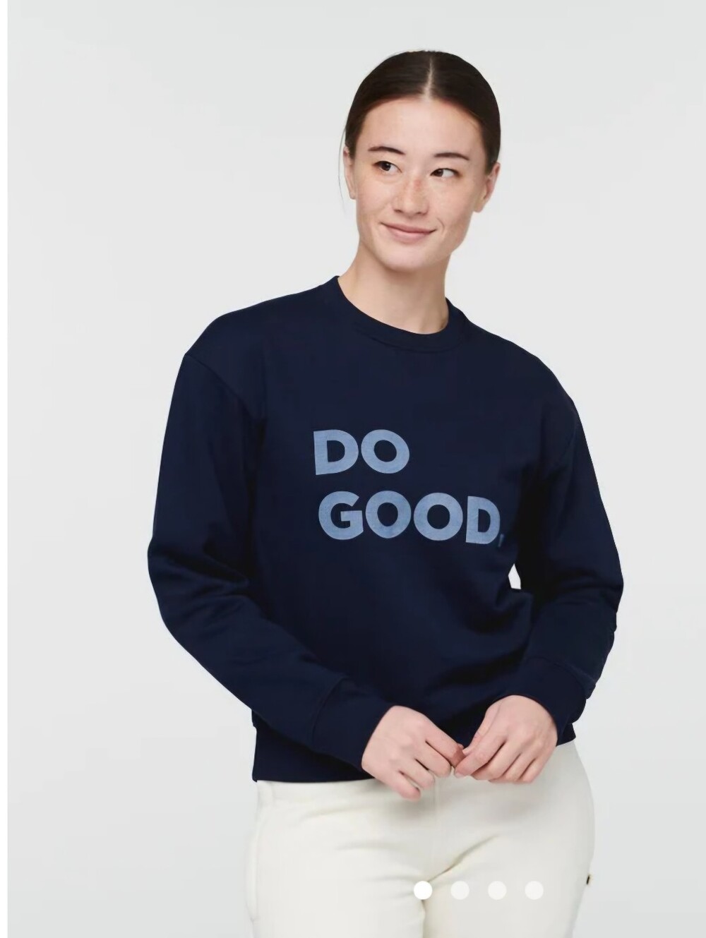 Cotopaxi 'Do Good' Organic Cotton Navy Crew Neck Pullover Sweatshirt Women's M